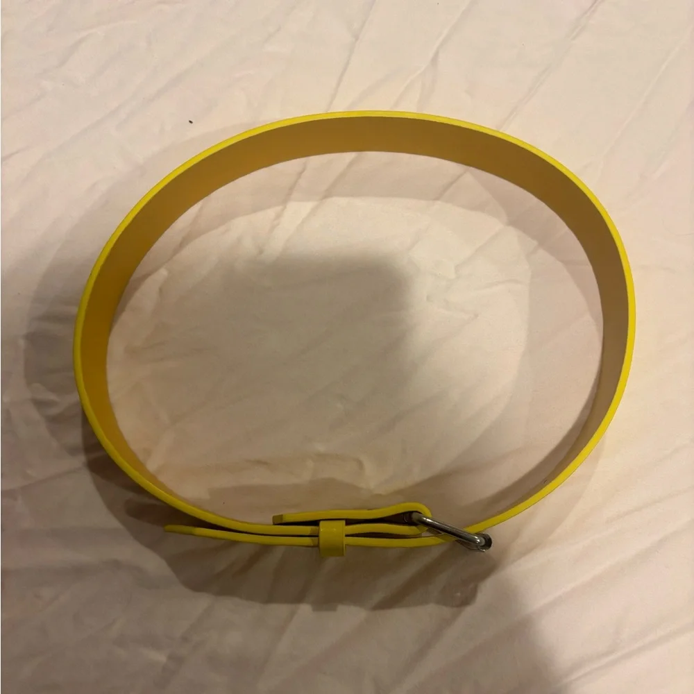 Bright Yellow Belt with Silver Buckle